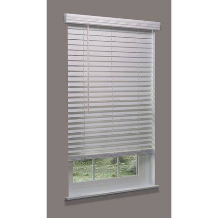 Cordless Faux Wood Blind, white, 24-1/4x22w x 5 A430