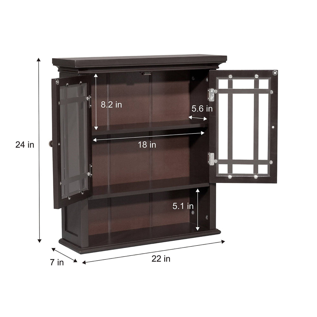 Dark Espresso Wall Cabinet with 2 Doors D805142