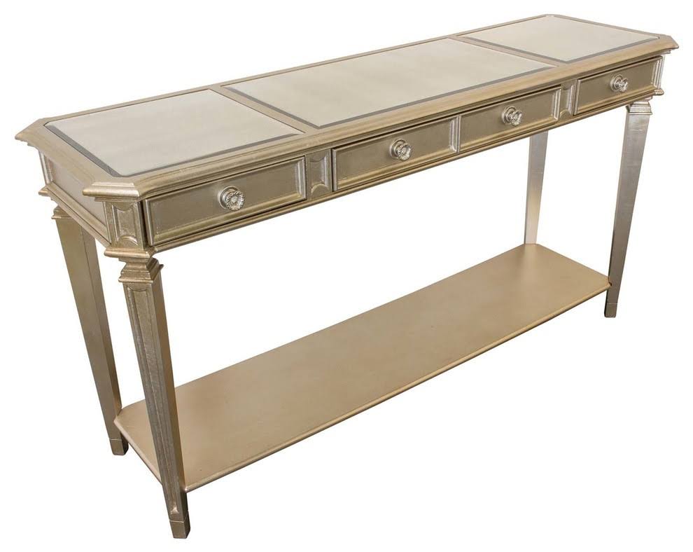 Bronze Glass Top Sofa Table with Shelf A15180