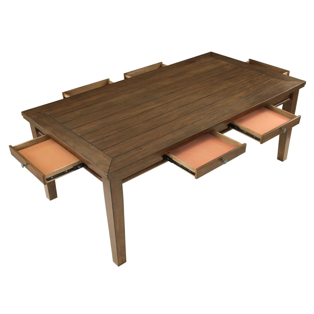 5pc Wooden Dining Table Set with Fabric Upholstered Chairs Q443816
