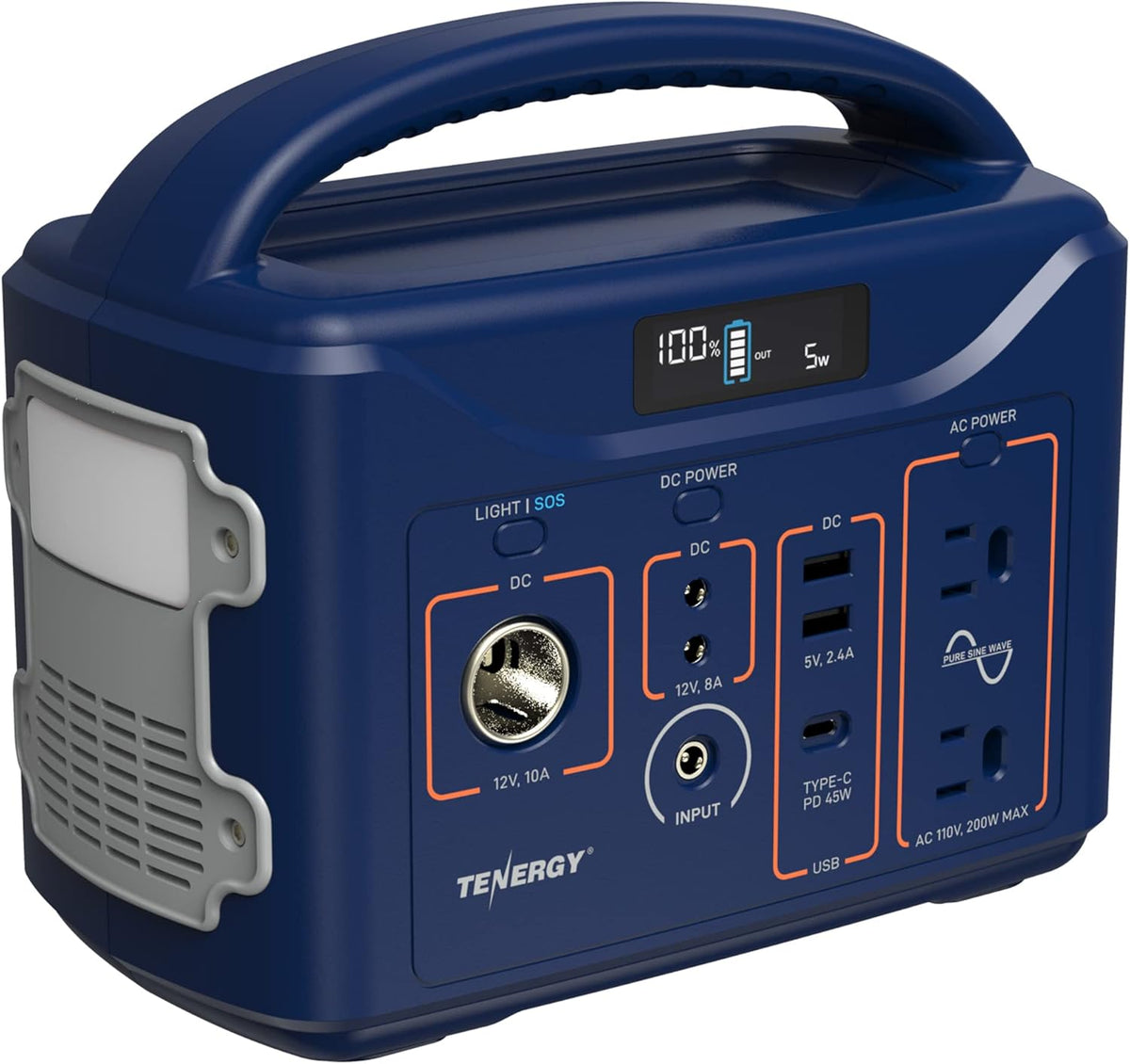 300Wh 110V/200W Portable Power Station with AC Outputs and USB-C PD 45W D49388