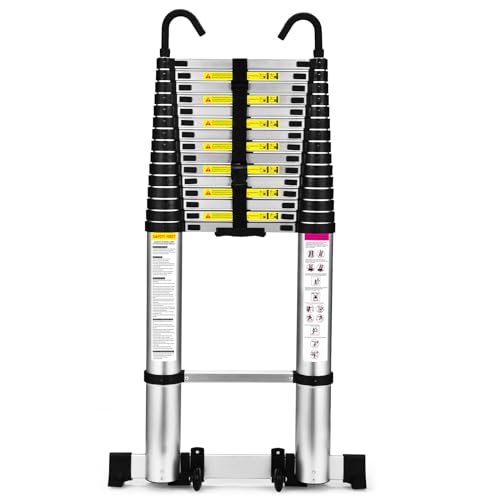 12.5 FT Aluminum Telescoping Ladder 330lbs W69286