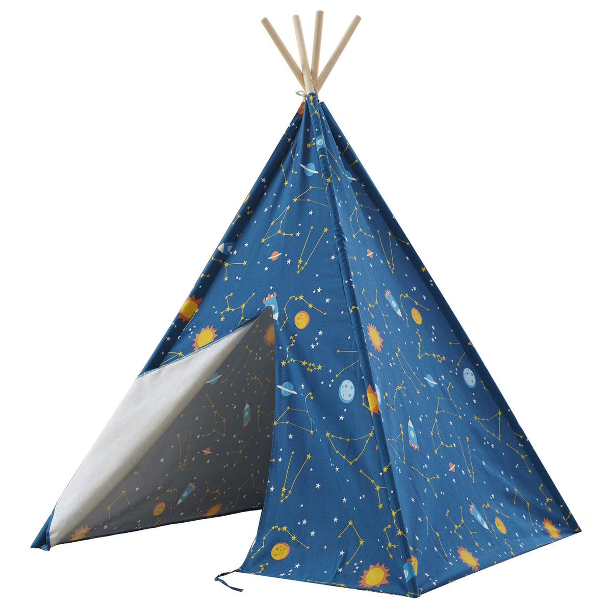 Glow in the Dark Starry Sky Kids Foldable Canvas Play Teepee Tent L30995