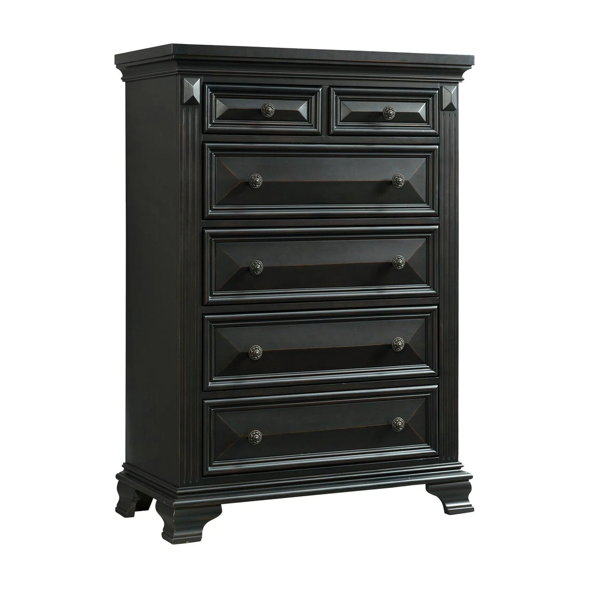 6 Drawer Chest in Antique Black X491