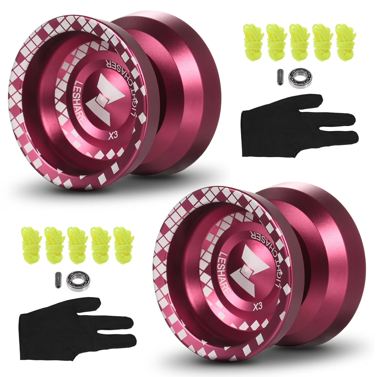 2 Pack Aluminum Alloy Responsive YoYo with Unresponsive Bearing A8847