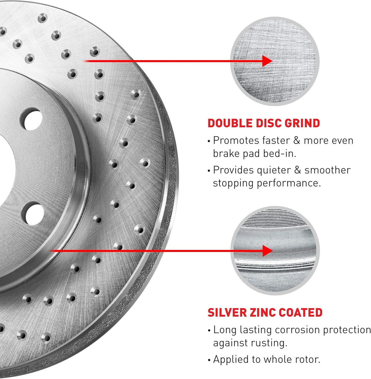 Front R1 Concepts eLine Cross Drilled Slotted Brake Rotors M5480