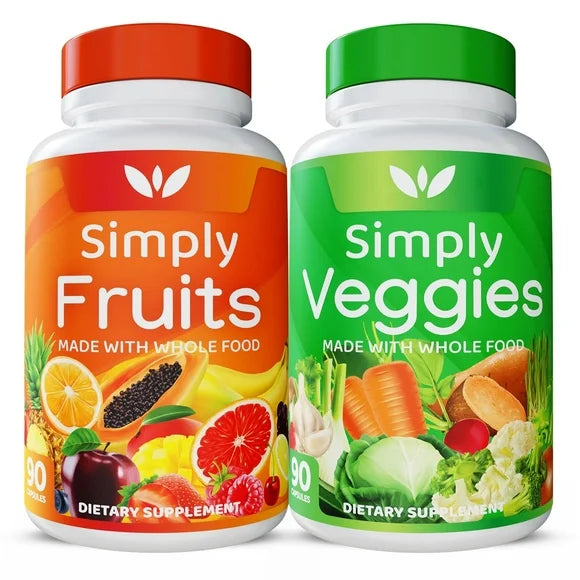 90 Veggie and 90 Fruit Capsules Whole Food Supplements A560