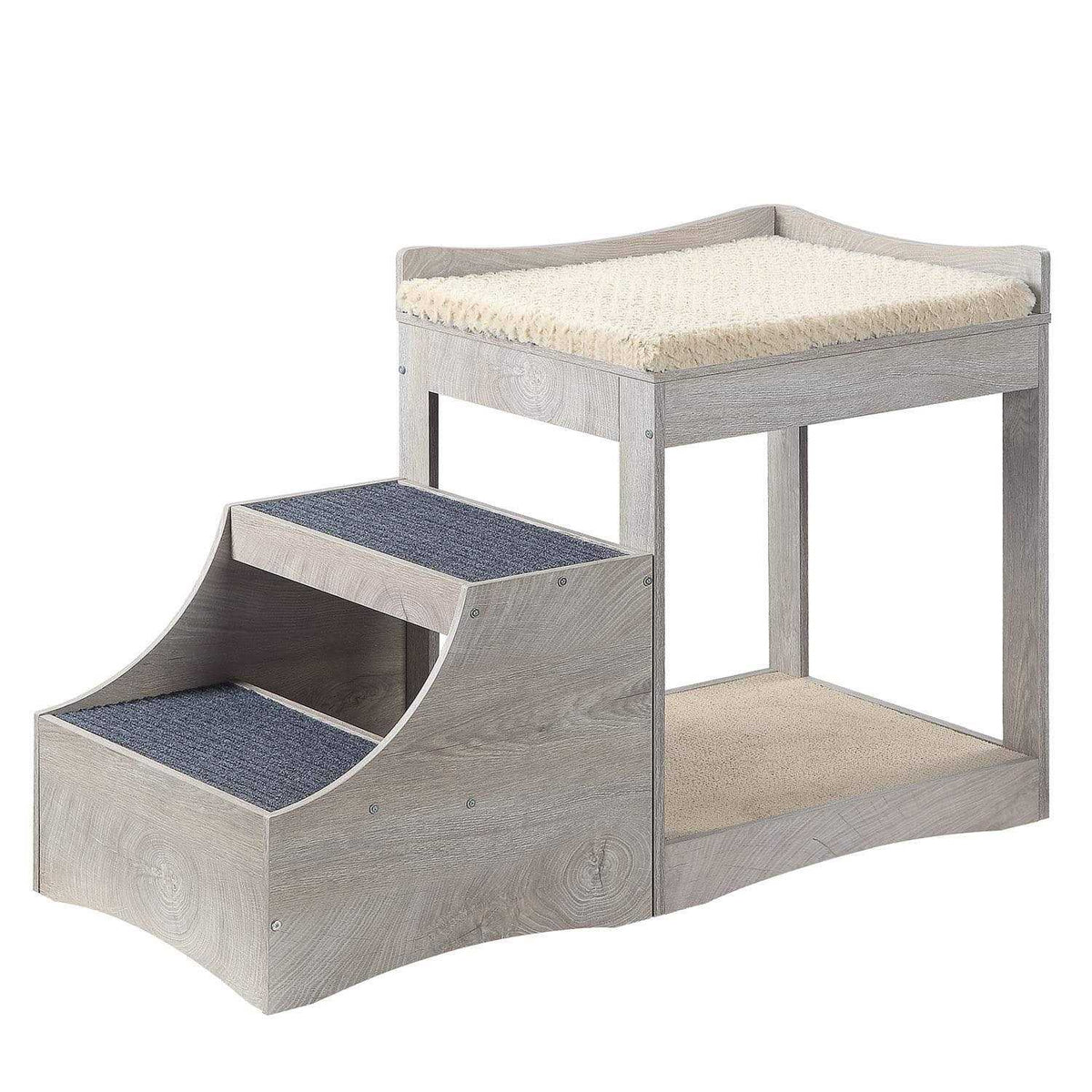 Pet Bunk Bed with Removable Step and Cushion V62649