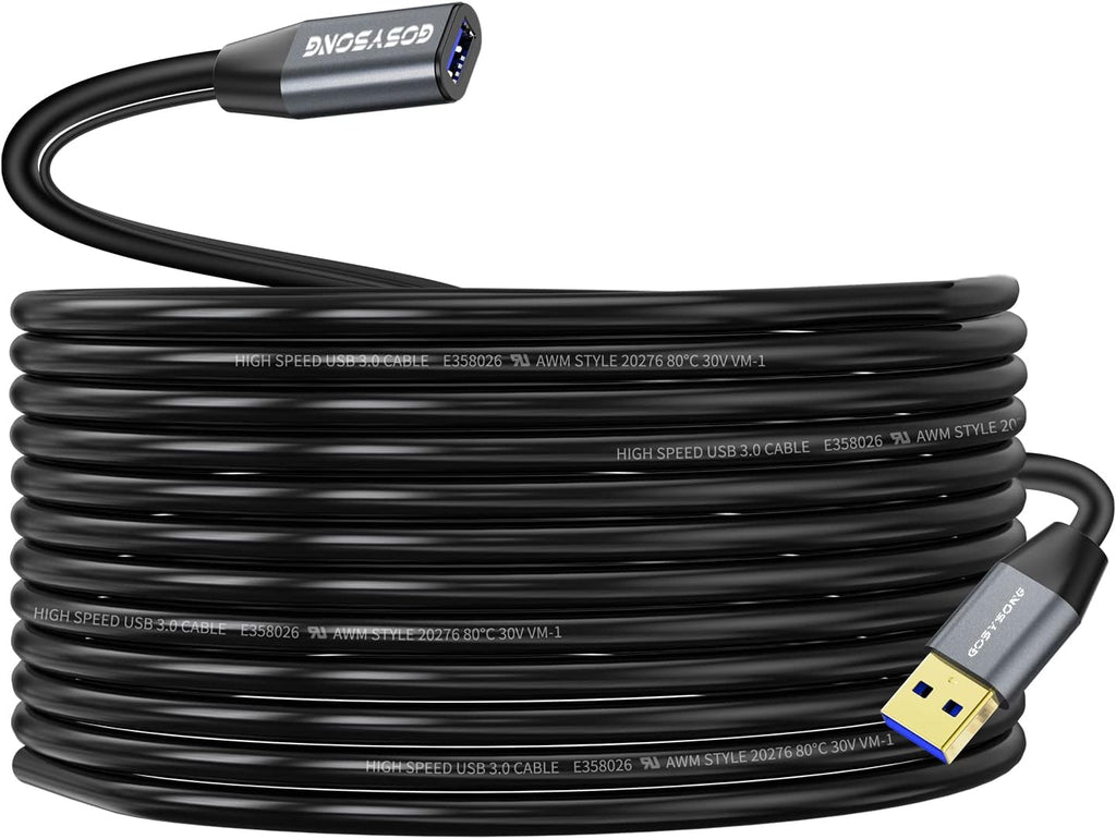 USB Extension Cable 100ft, USB 2.0 Type A Male to Female Active Repeater Cable, 480 Mbps H9360
