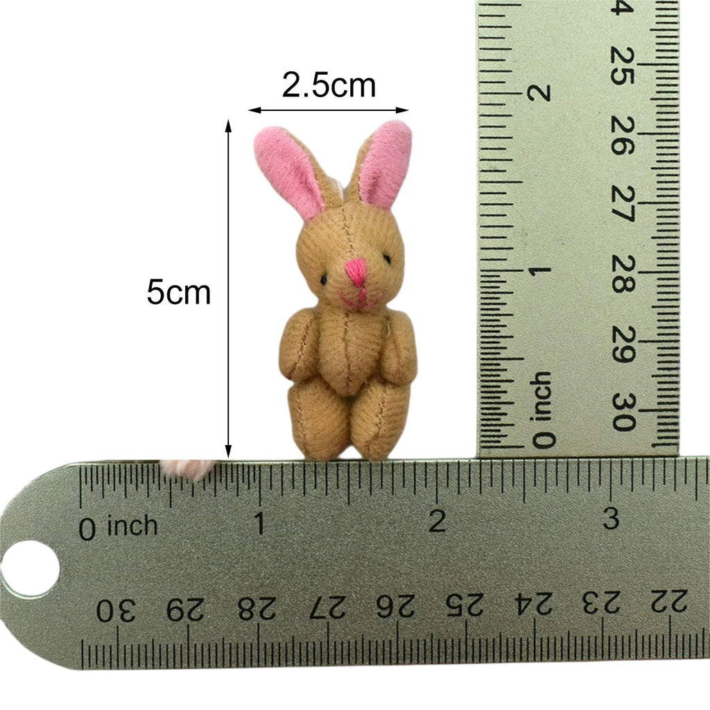 Mini Joint Bear/Rabbit Plush Dollhouse Decor Toys W246966