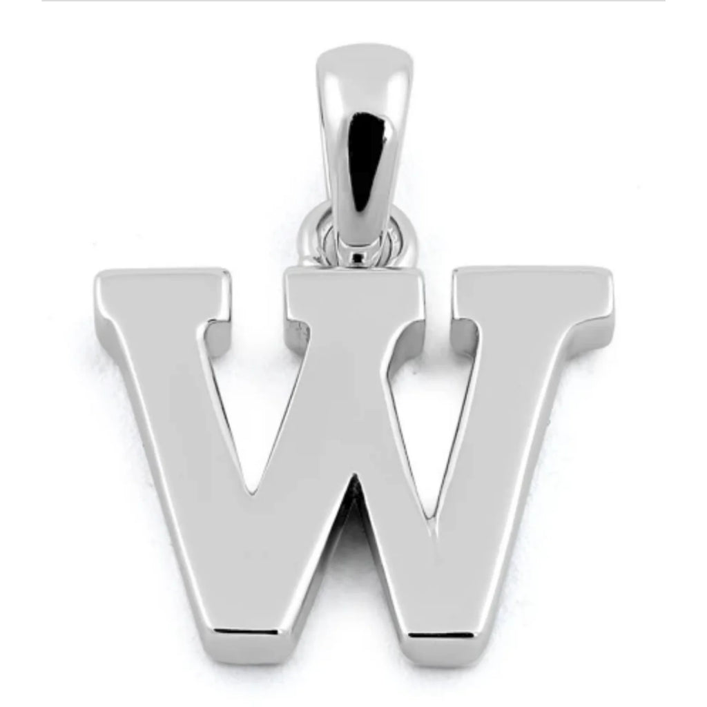 W Initial Pendant Necklace 925 Sterling Silver Y12470