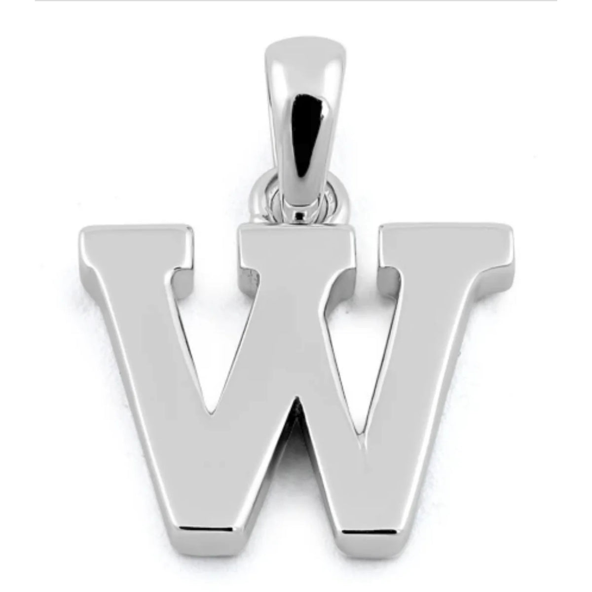 W Initial Pendant Necklace 925 Sterling Silver Y12470
