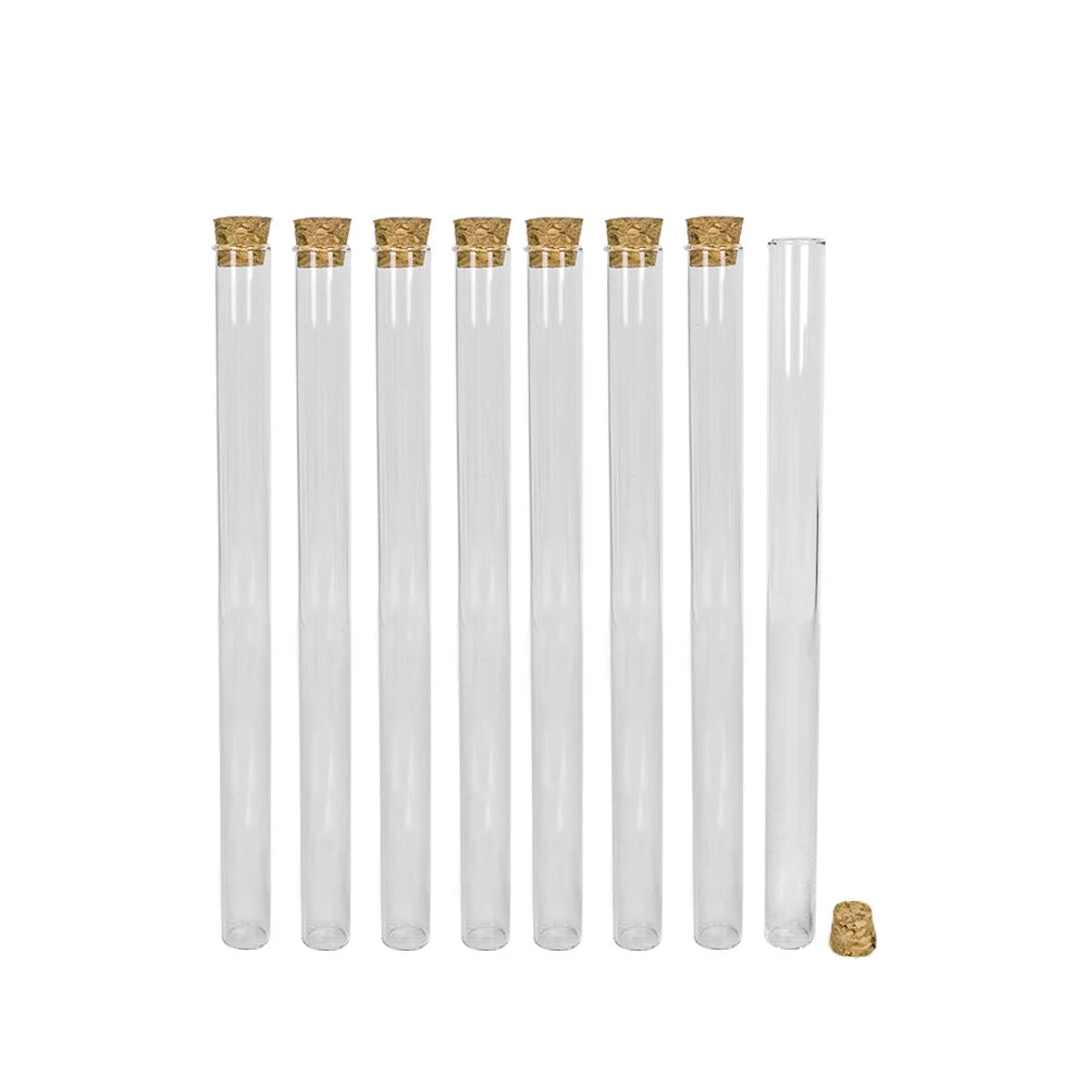 30ml 15x220x13mm Clear Glass Test Tube Bottle with Cork 12pcs K425777