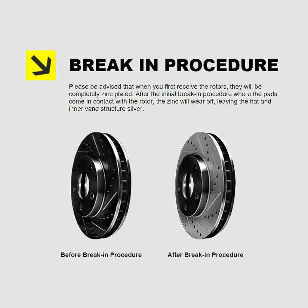 Black Drill Slot Brake Rotors M2927