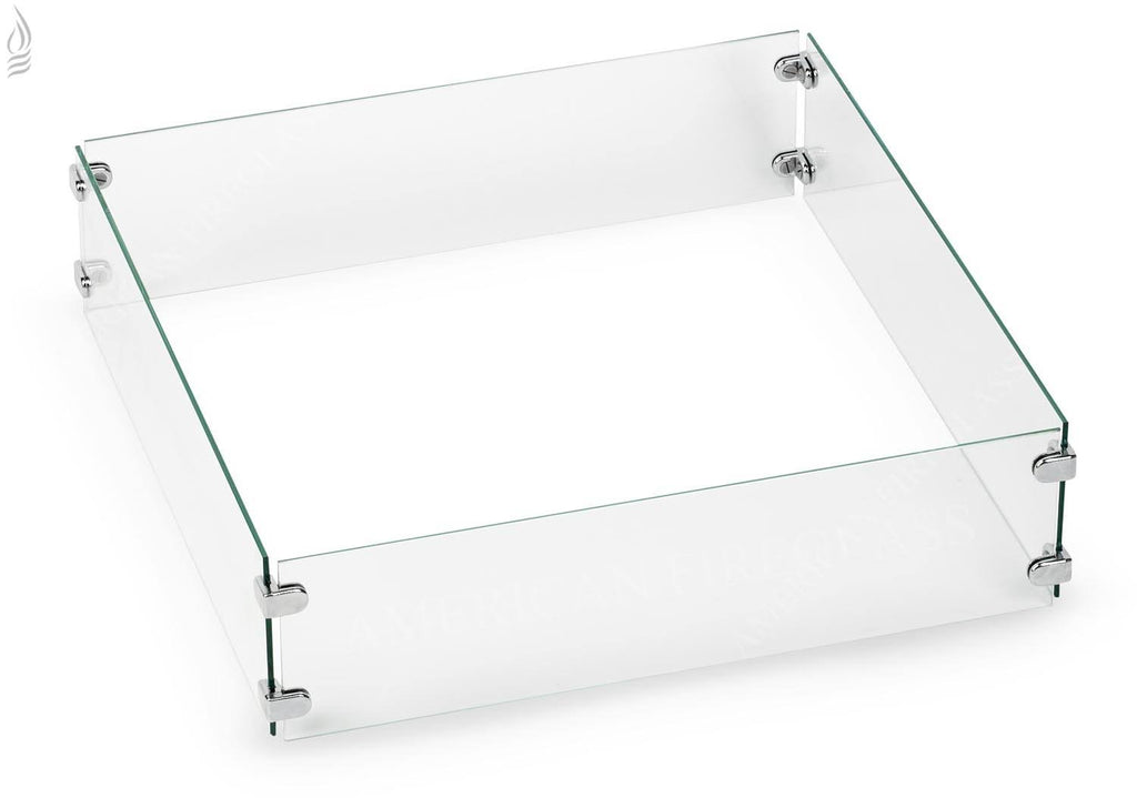 Square Fire Pit Glass Wind Guard S9110