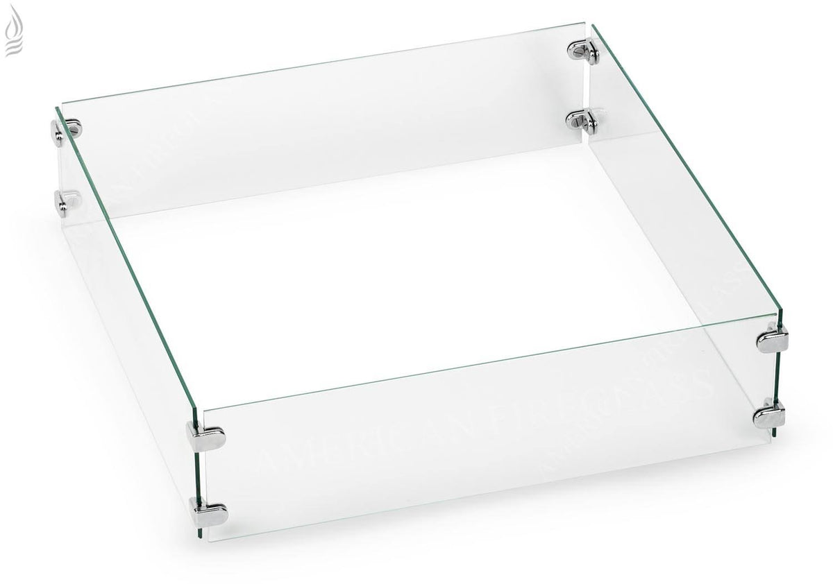 Square Fire Pit Glass Wind Guard S9110
