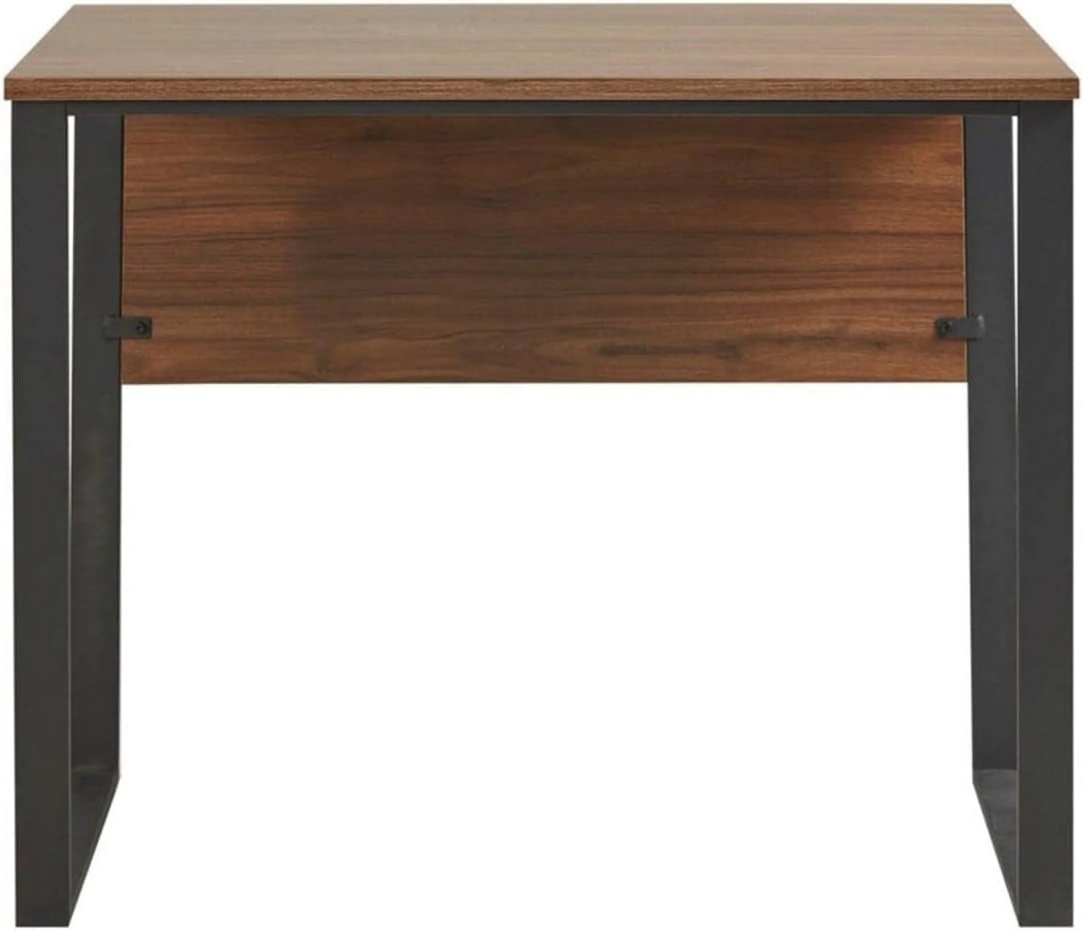 Home Office Computer Desk with Wooden Top and Metal Legs J948