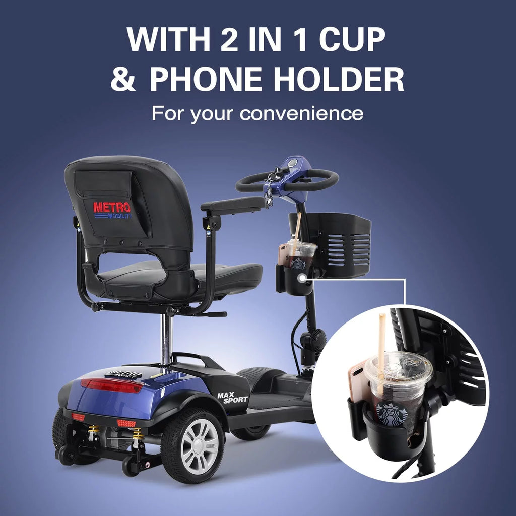 4 Wheel Collapsible Electric Mobility Scooter Purple D7204