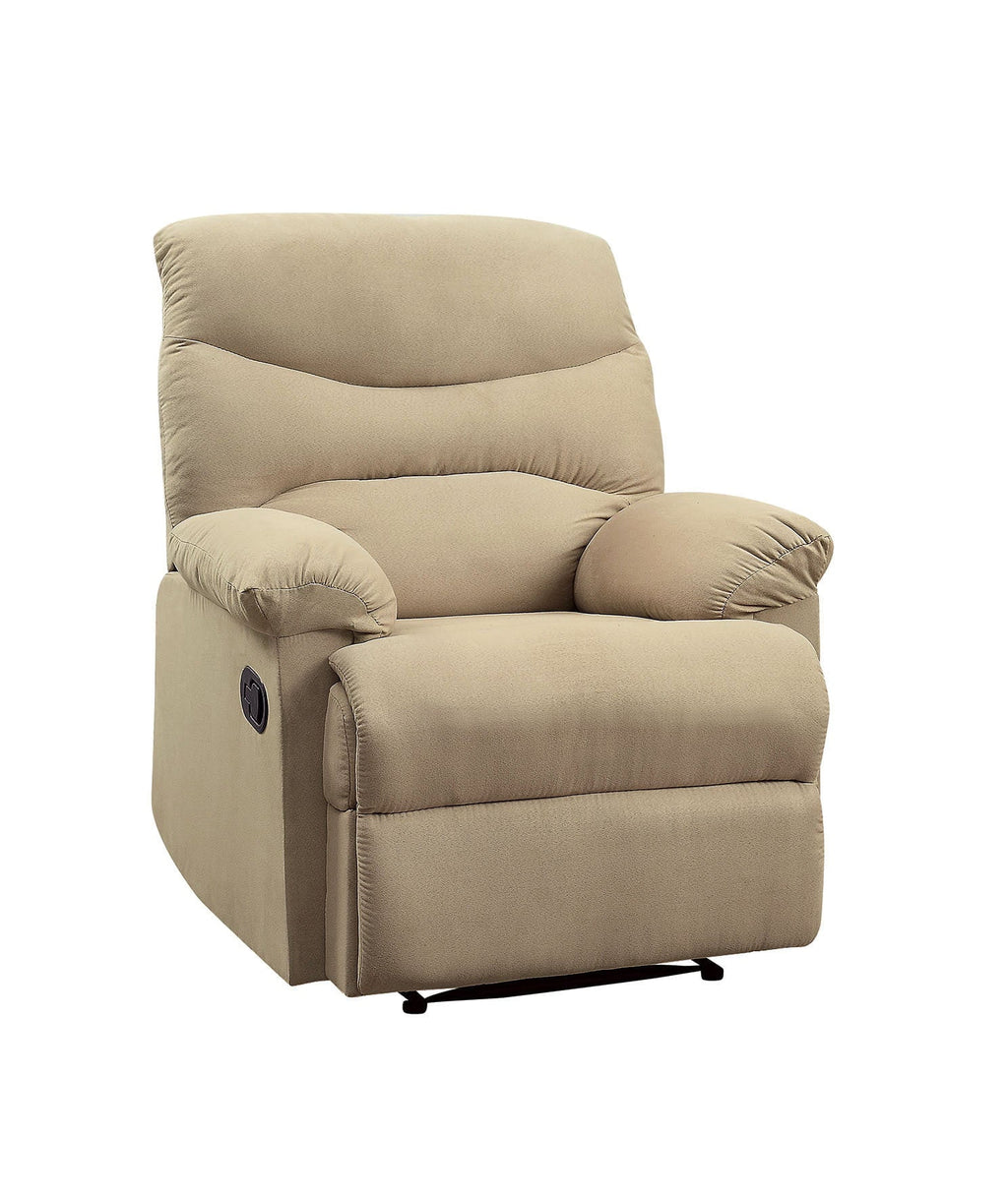 Beige Microfiber Recliner W89543