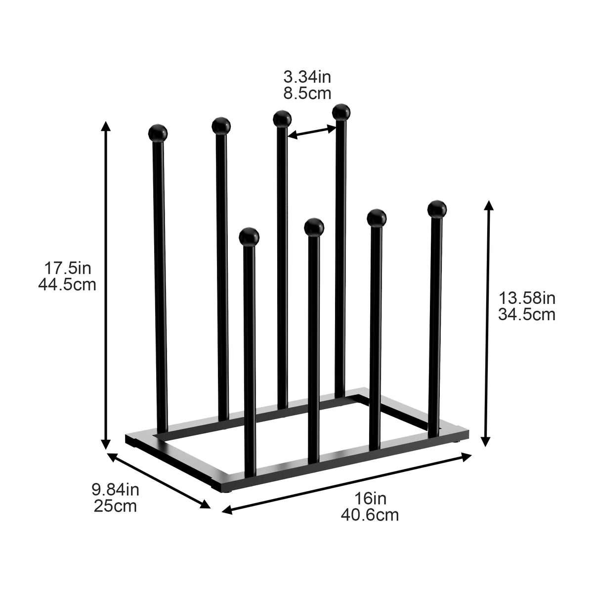 Black Metal Free Standing Shoe Rack for 4 Pairs T56038