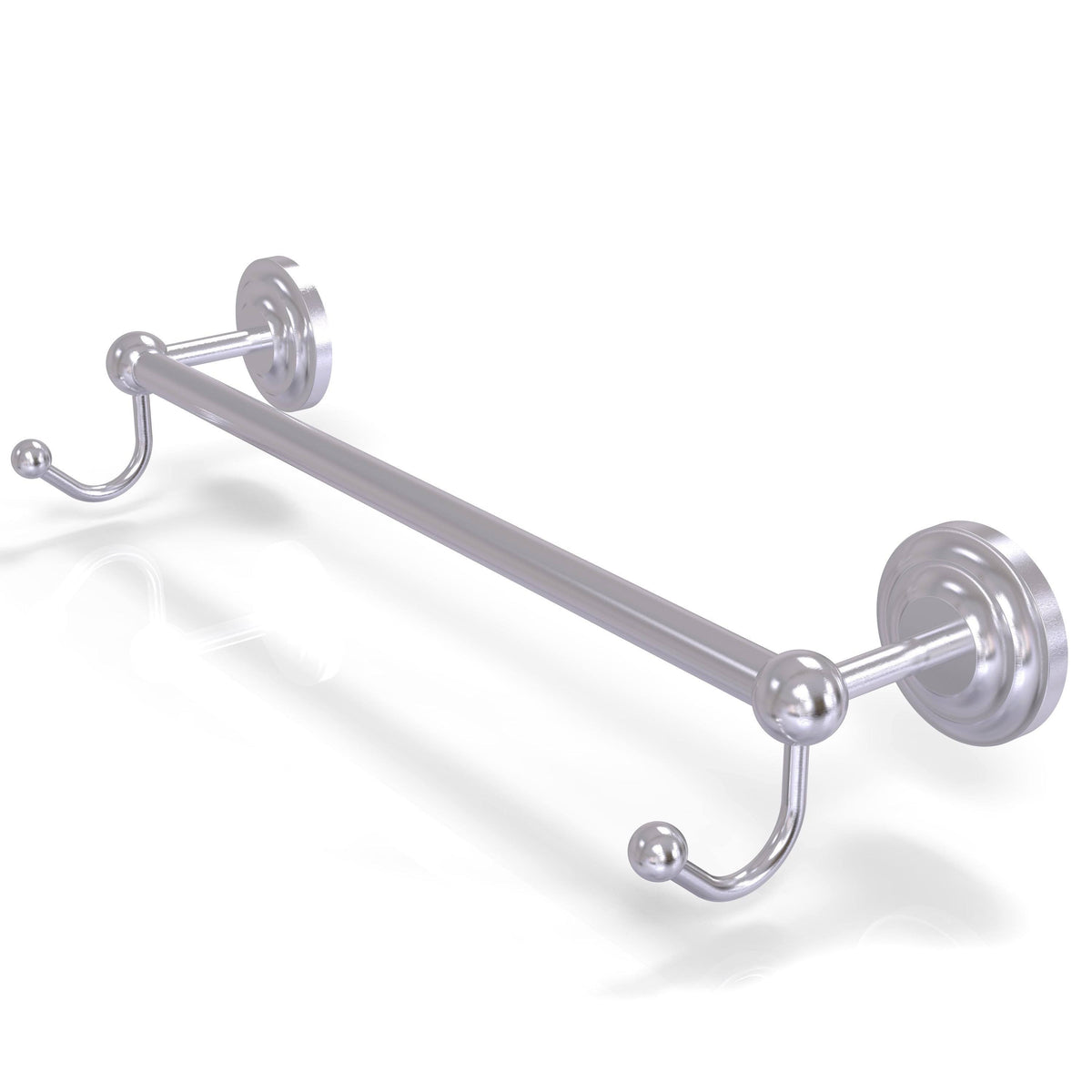 Unlacquered Brass Towel Bar with Integrated Hooks D17802