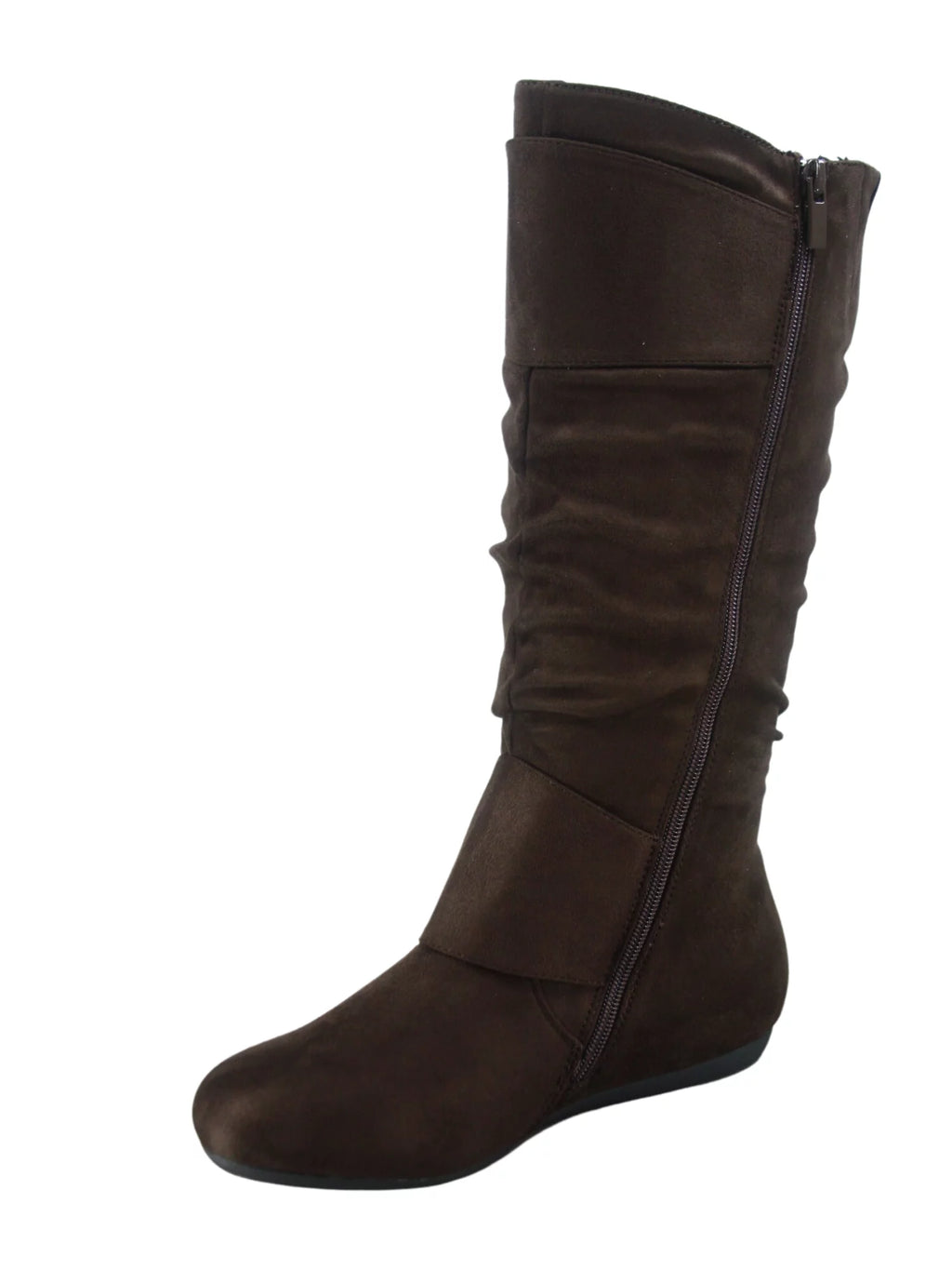 Brown Wide Calf Knee High Boots A8003