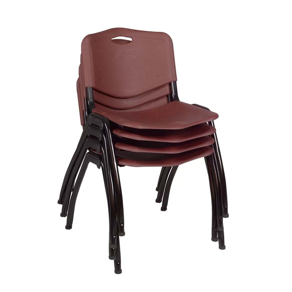 48" Square Breakroom Table & 4 Stack Chairs R3752