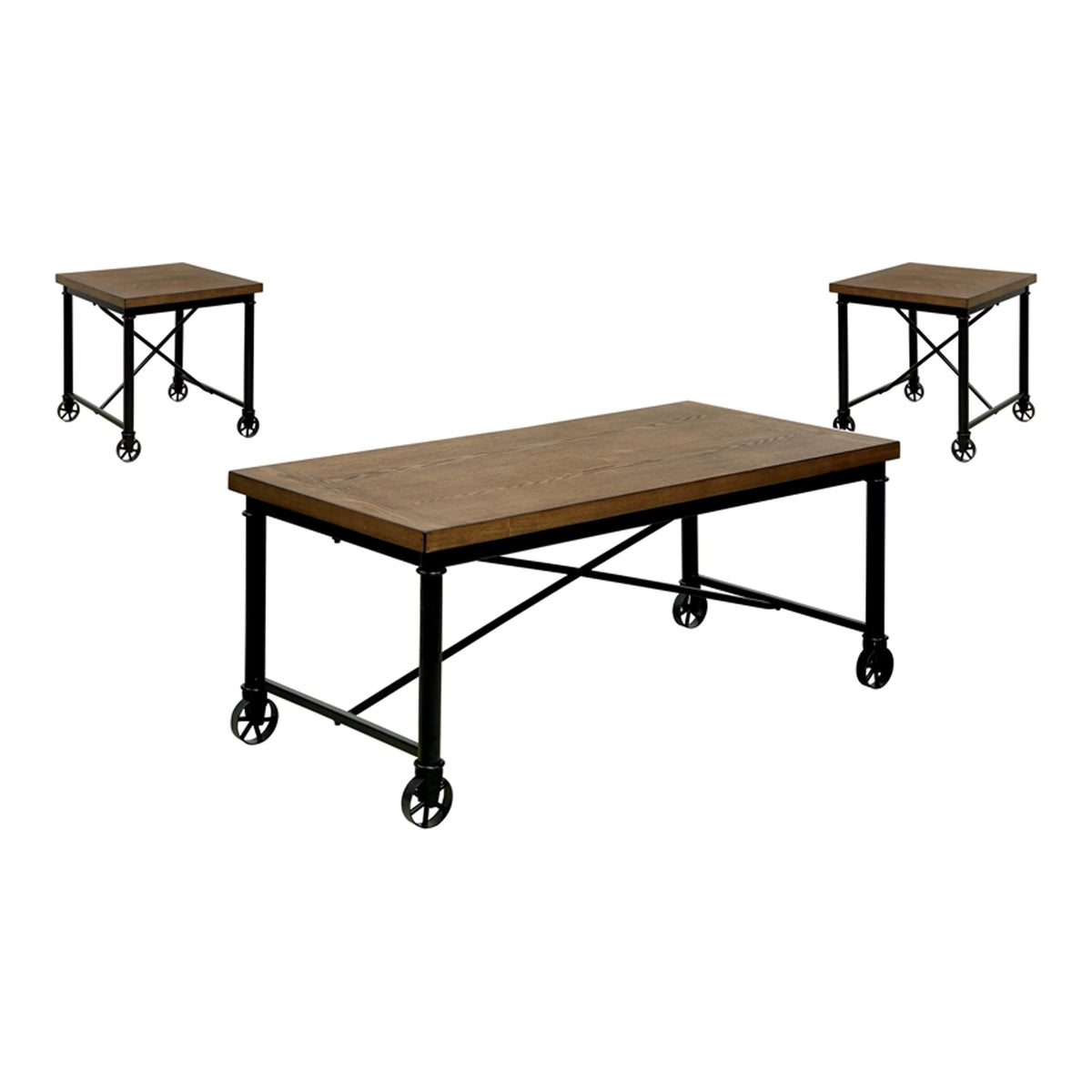 3-Piece Medium Oak Coffee Table Set R235604