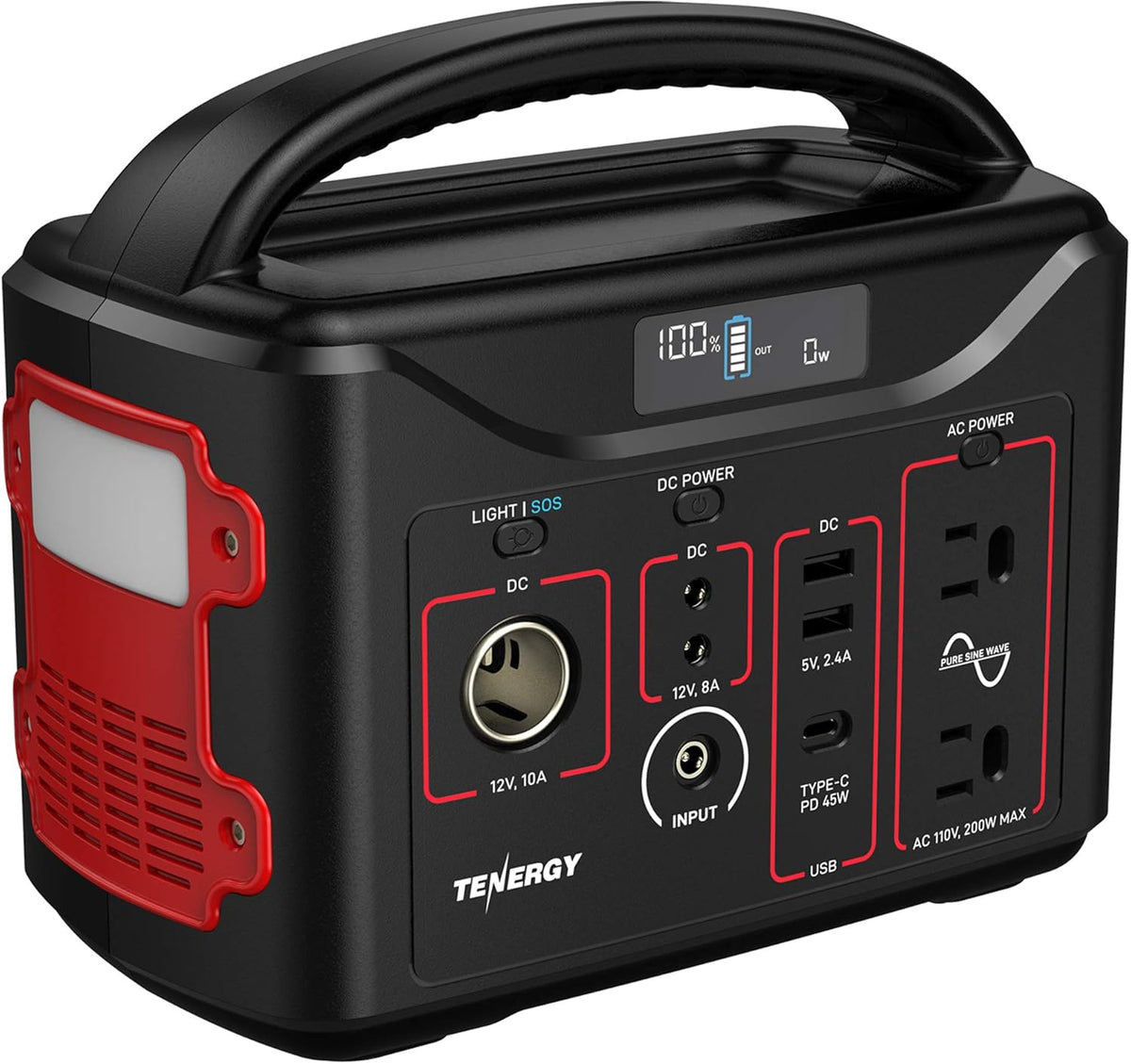 300Wh 110V/200W Portable Power Station with AC Outputs and USB-C PD 45W D49388
