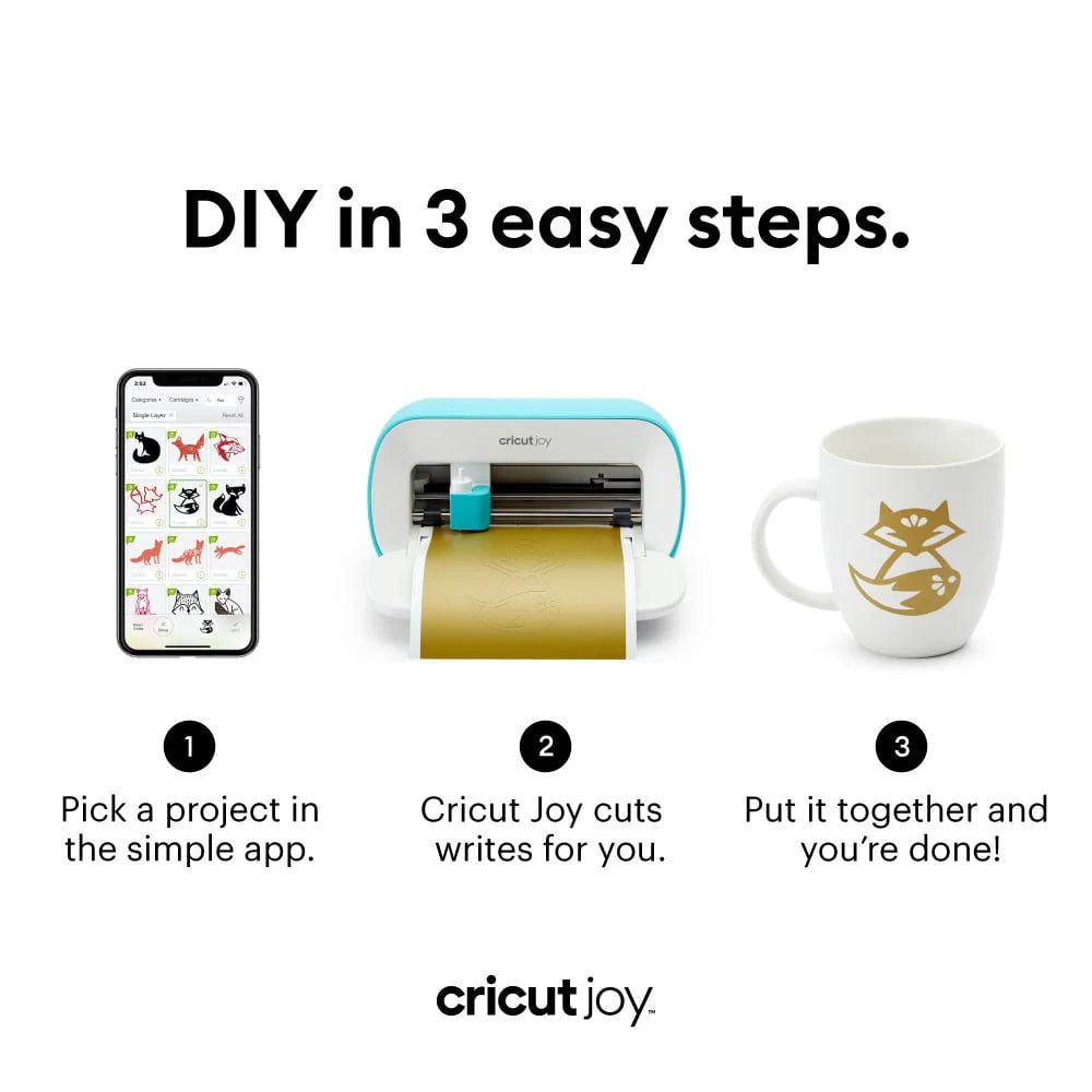 Cricut Joy Smart Machine with Vinyl Decal Sampler & Tools Starter Bundle X120