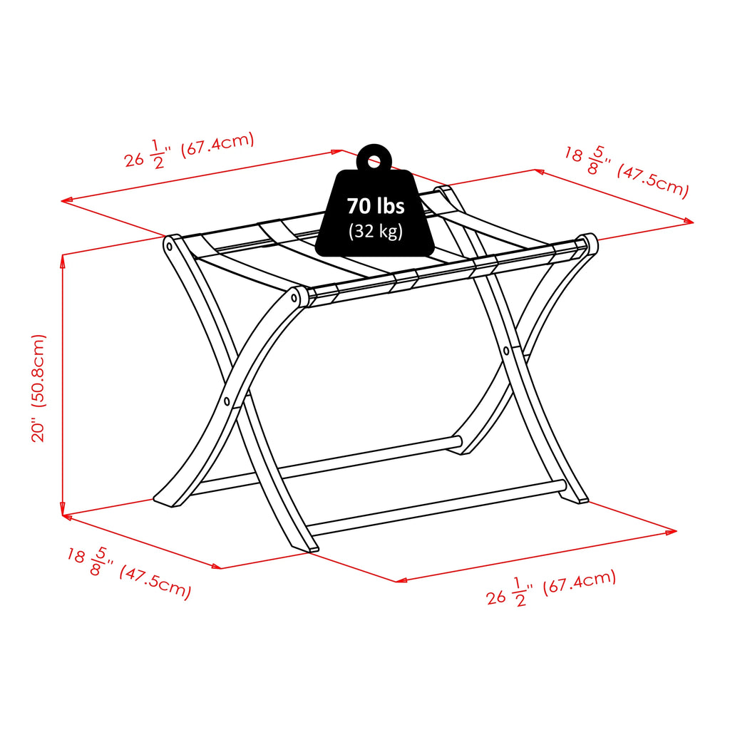 Walnut Wood Luggage Rack G617572
