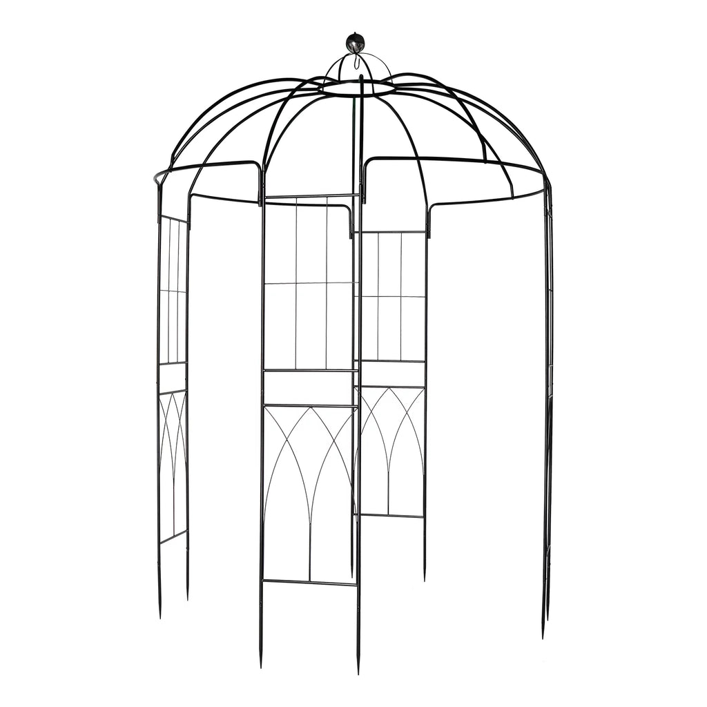 Black Outdoor Trellis Planter with Stakes U156