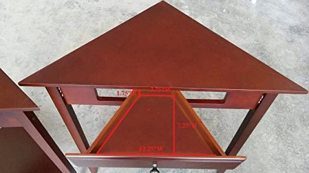 Wood Corner Sofa Accent Table with Drawer P887357
