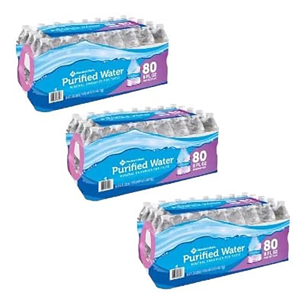 8 oz Purified Water Bottles, 80 pk, Pack of 3 (Total 240 Bottles) D4926