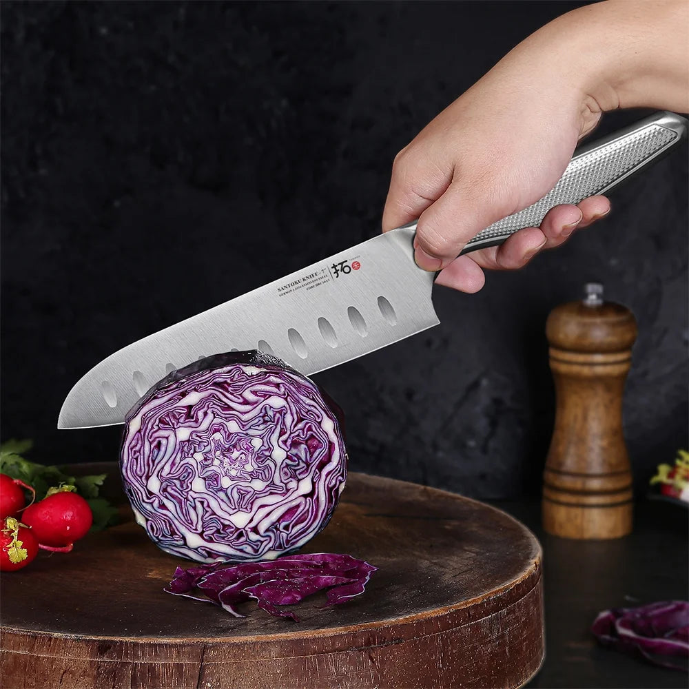 7inch Santoku Knife Stainless Steel Kitchen Knife with Handle P1524