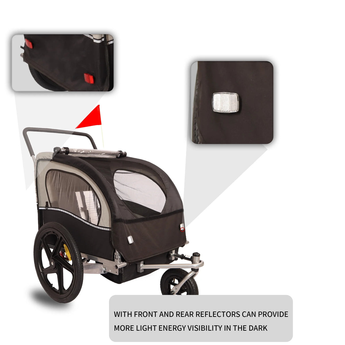 Double 2 Seat Foldable Bike Trailer Stroller T62894