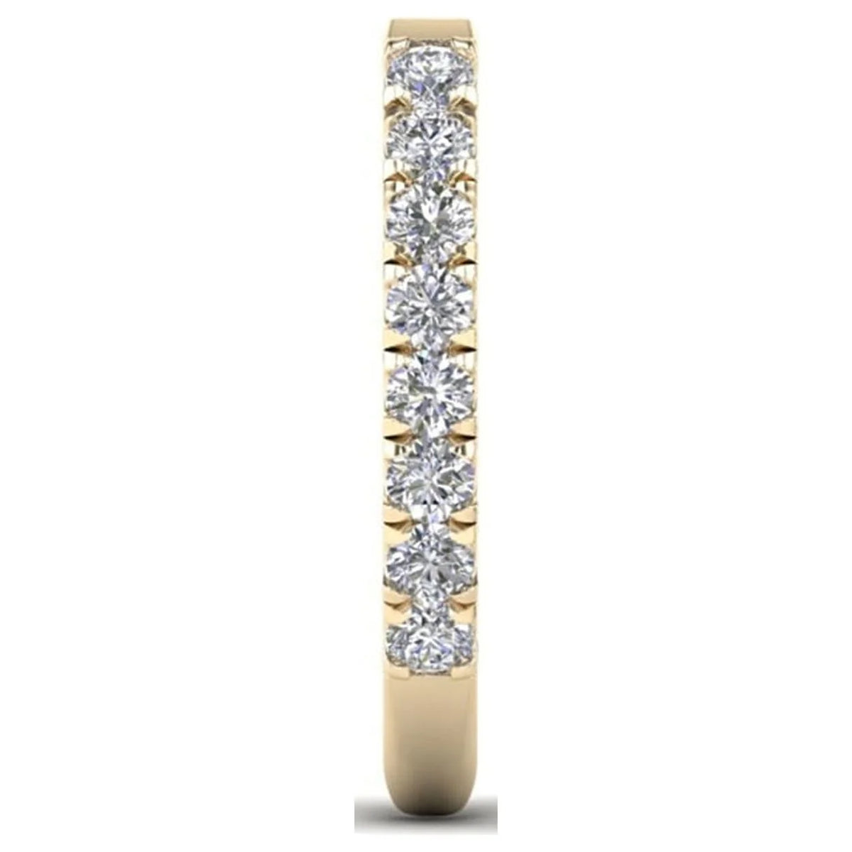 14K Solid Gold Diamond Hoop Earring T905