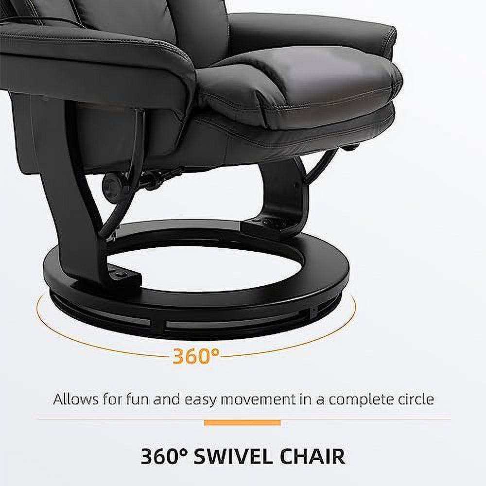 Brown PU Leather Massage Recliner Chair with Ottoman A671624