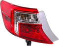 Tail Light Assembly Compatible with 2012-2014 Toyota Camry Outer Red and Clear Lens Driver Side Pack of 2 R7127