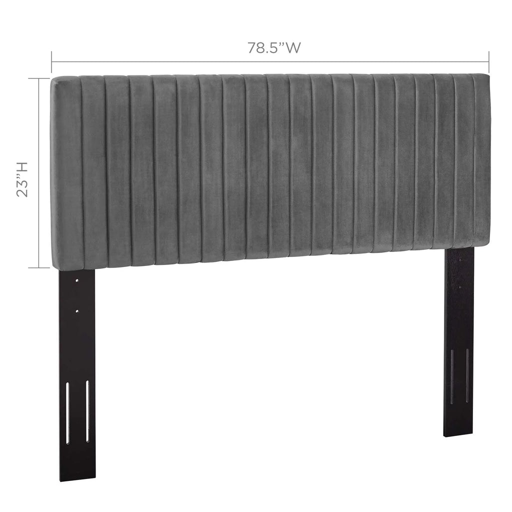 King California King Gray Velvet Headboard M5048