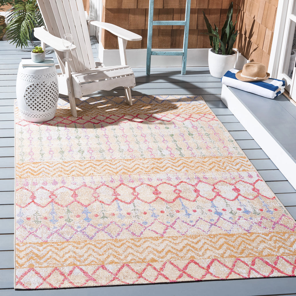 Gold Blue 8' x 10'5" Geometric Area Rug M53554