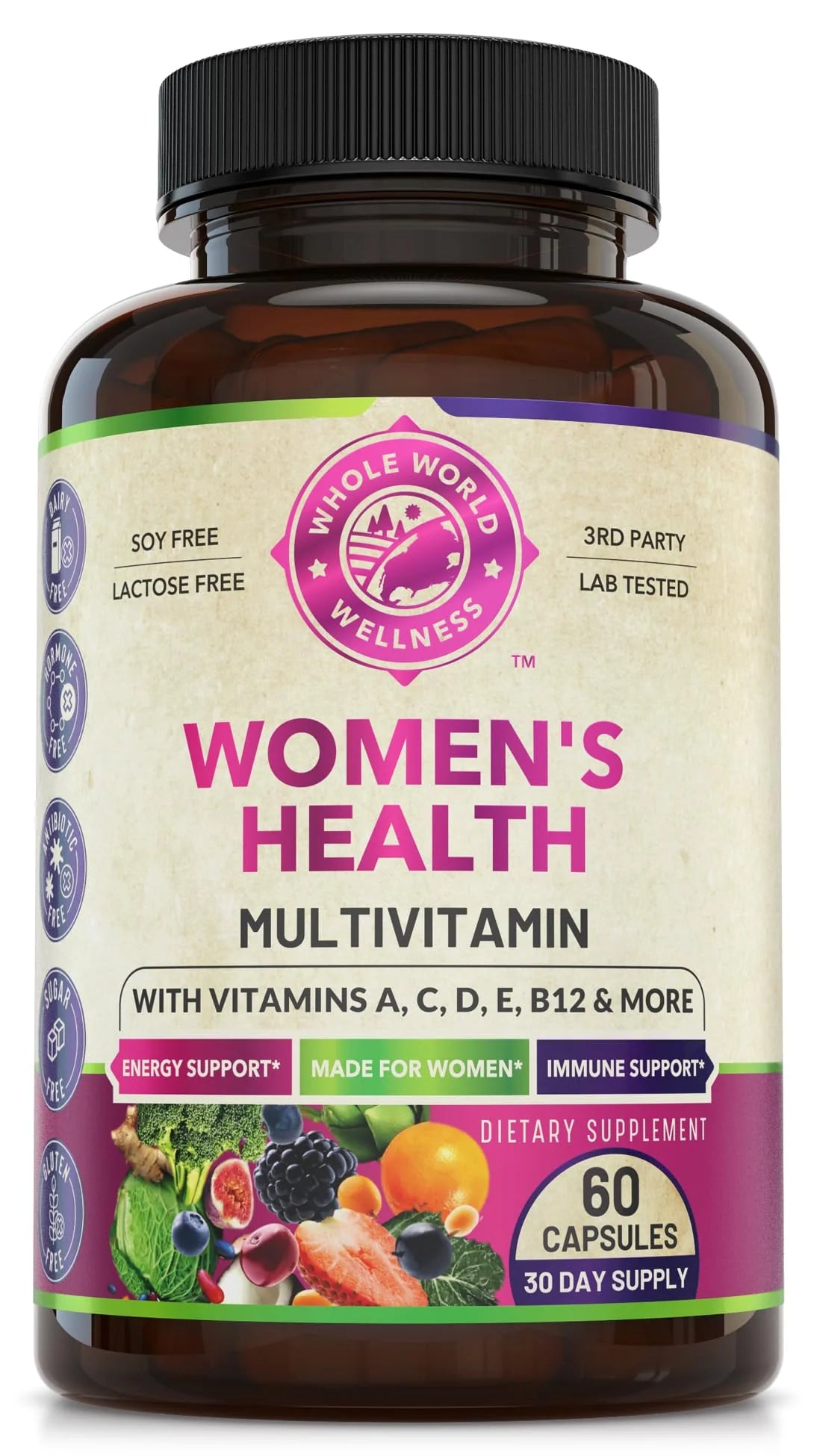 Womens Daily Multivitamin & Multimineral Supplement 60 Capsules I219305
