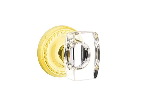 Windsor Crystal Knob Passage Set Unlacquered Brass F196