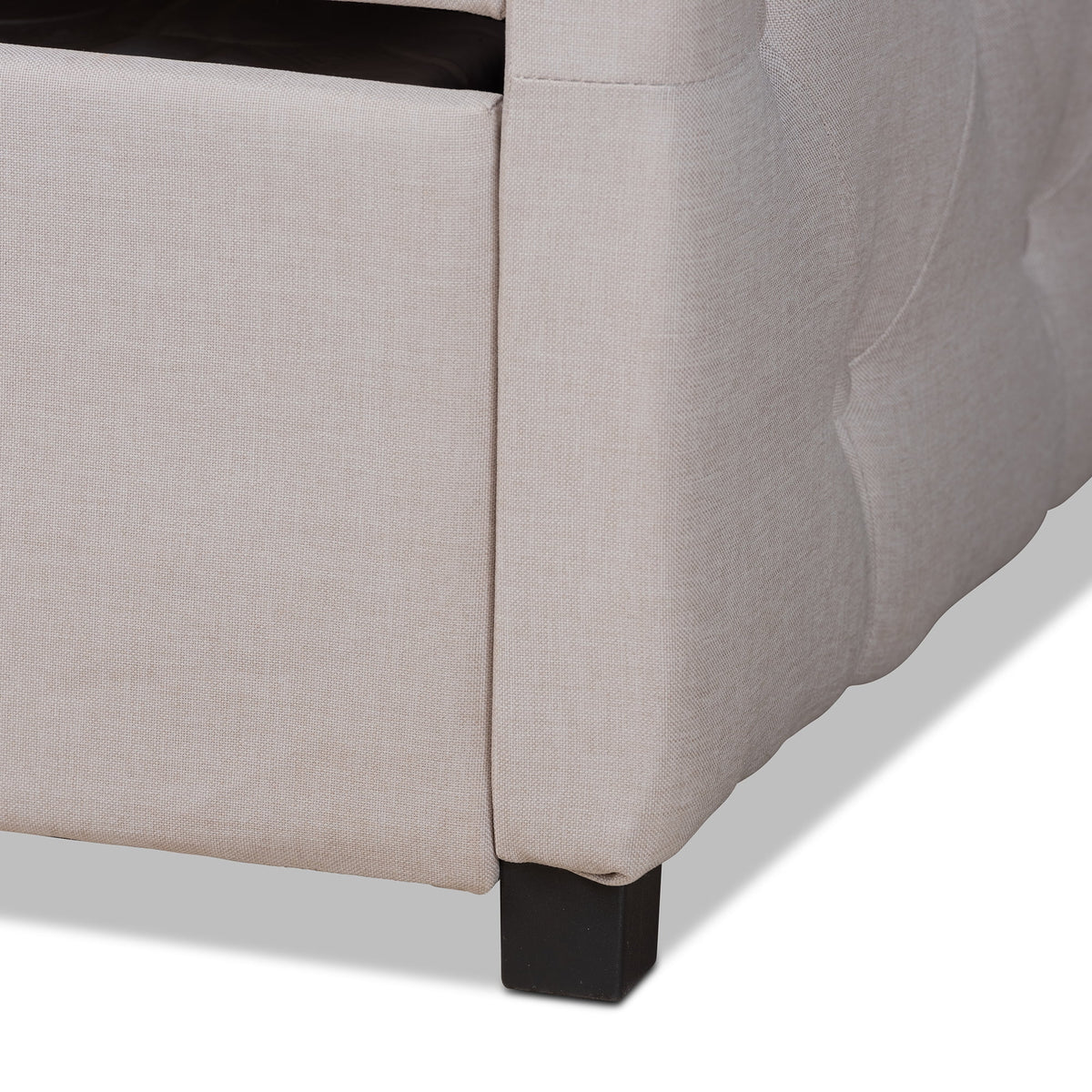 Beige/Black Upholstered Daybed with Trundle J701273