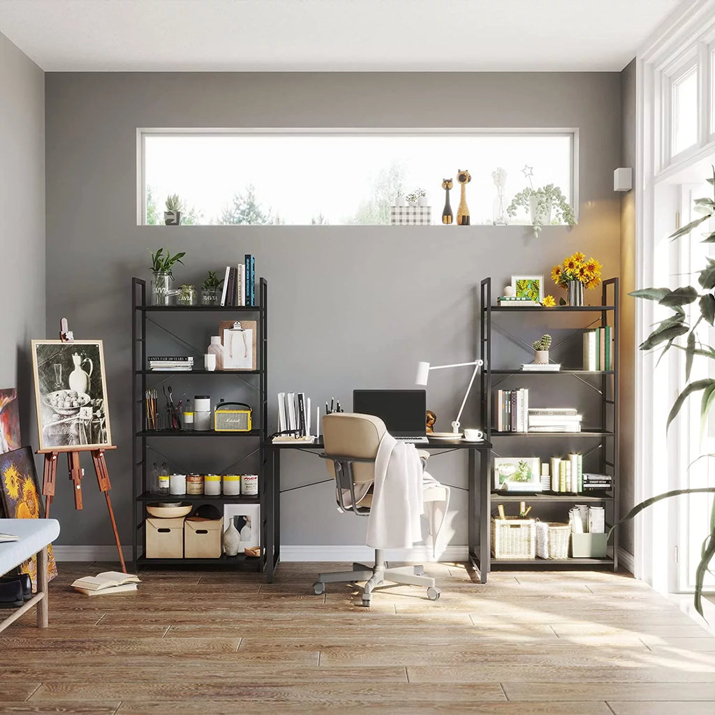 Black 5 Tier Metal Ladder Bookshelf M938659