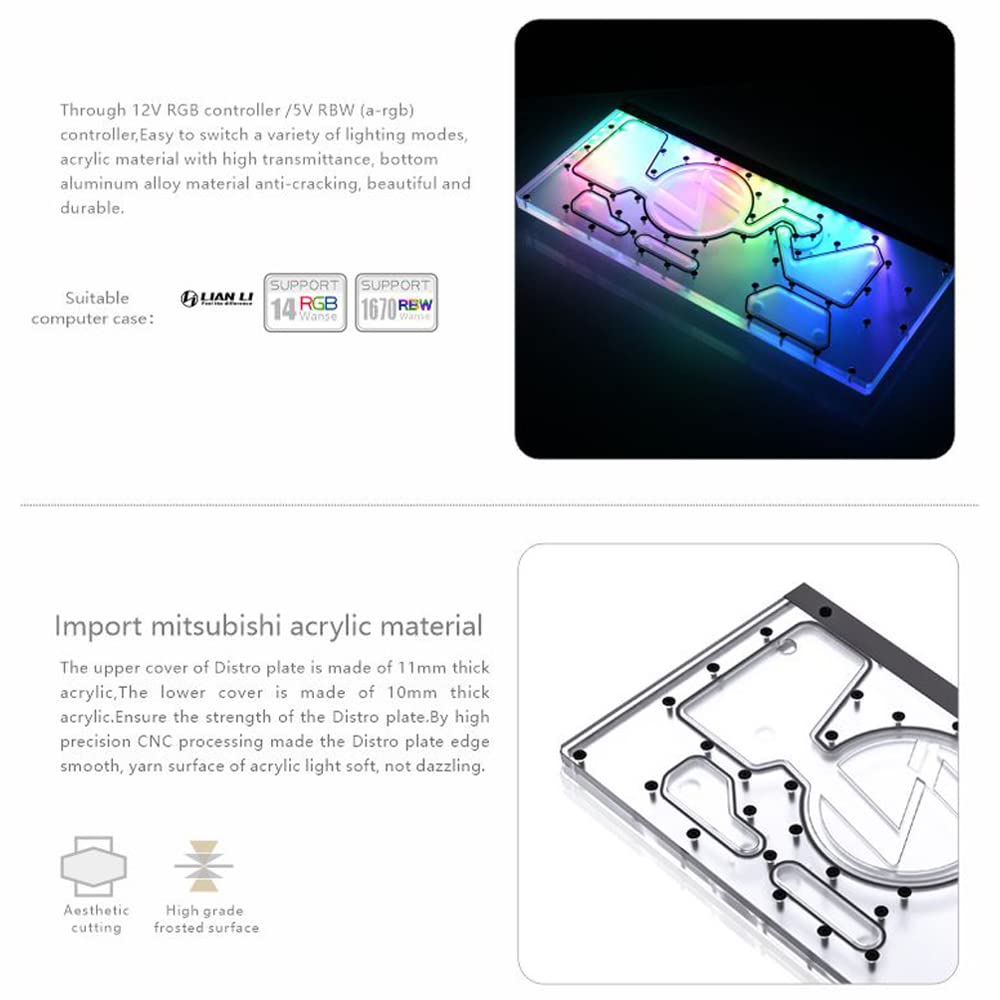 Distro Plate for Computer Case Water Cooling Block Support DDC Pump B206