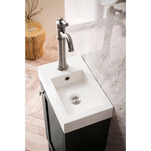 16 in. Chianti Single Vanity Cabinet with White Glossy Resin Countertop N356650