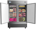 54 in Two Door Stainless Steel Reach-in Refrigerator Cooler Q547