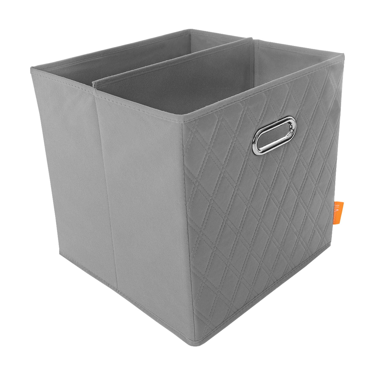 Gray Foldable Faux Leather Storage Cube Bins Set of Four D103