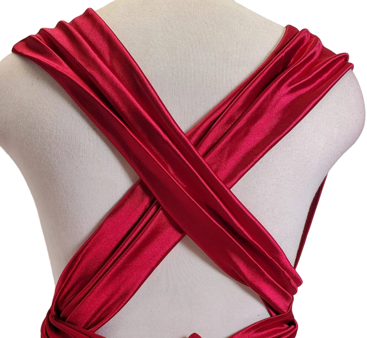 Red Medium V Neck Sleeveless Long Halter Dress A5975